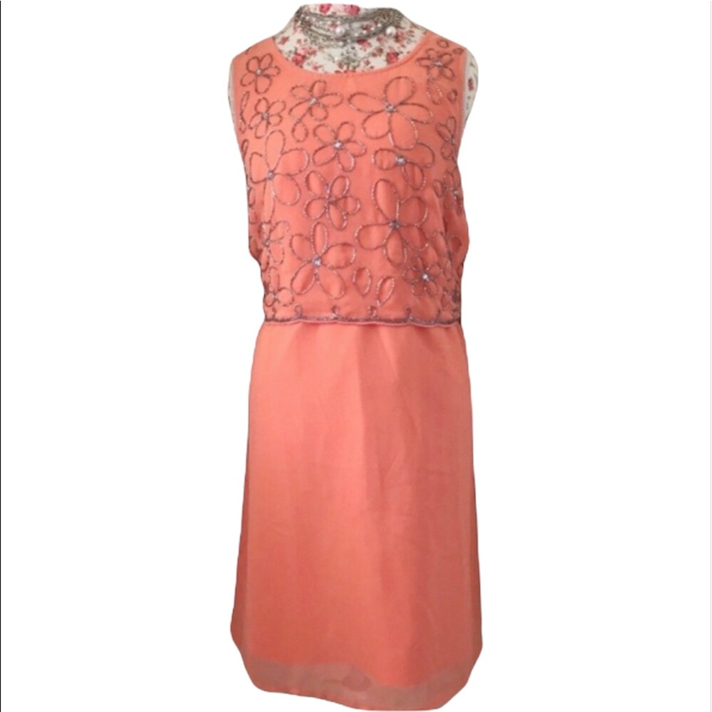 Forever 21 Pink Beaded Bodice Dress